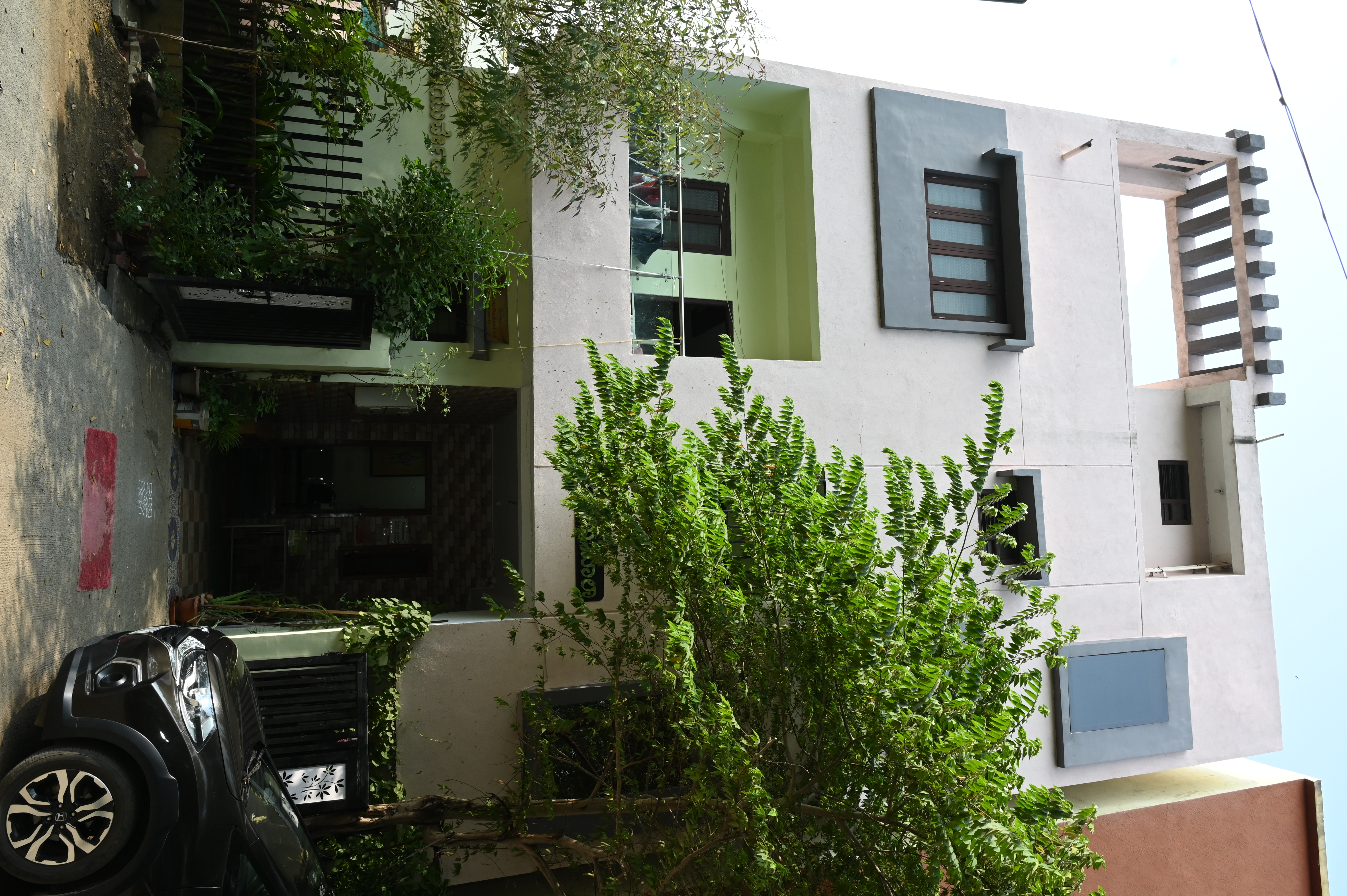 Hospital exterior garden